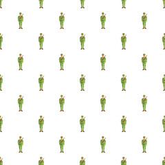 Fototapeta premium Soldiers in green uniform with rifles creating a repeating pattern