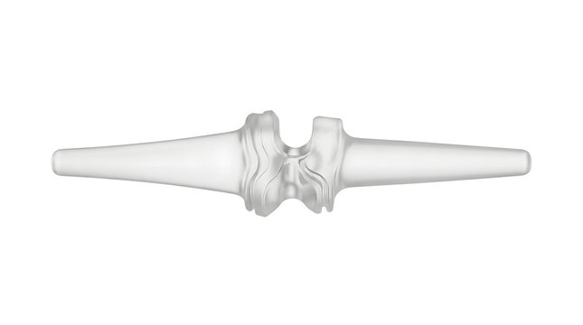 Detailed 3D Medical Render of a Silicone Finger Joint Implant Isolated on White