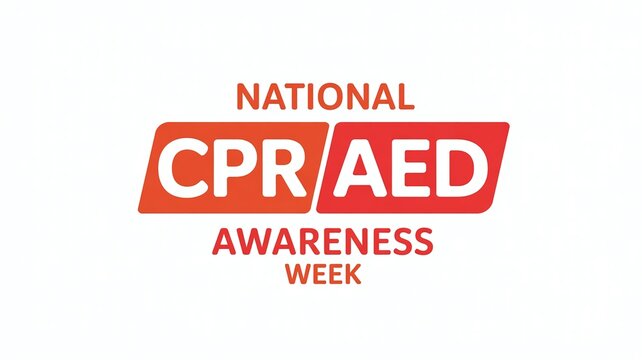 National CPR and AED Awareness Week minimalist logo design for safety organizations