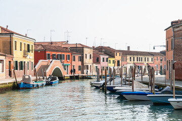 Obraz premium street view of burano island, venice