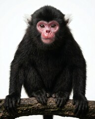 Fototapeta premium Myanmar snub-nosed monkey (Rhinopithecus strykeri), isolated on a white background.