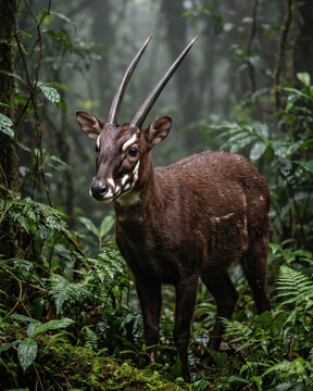 Rare Saola Pseudoryx nghetinhensis Asian Unicorn.