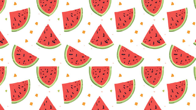 Template water melon cartoon pattern fabric motifs   for banner  summer edition with flat design