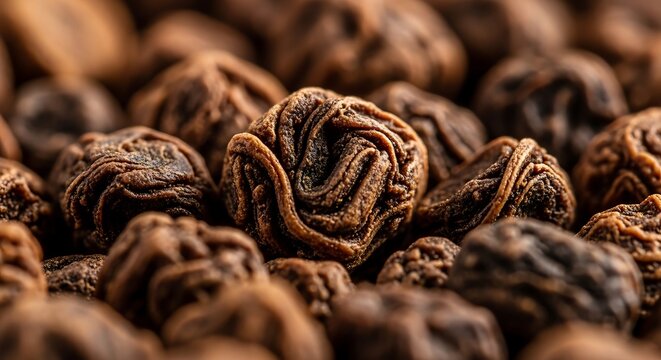 A close-up shot of high-quality ctc tea granules showing the textured surface of processed black tea leaves ready for infusion and traditional brewing