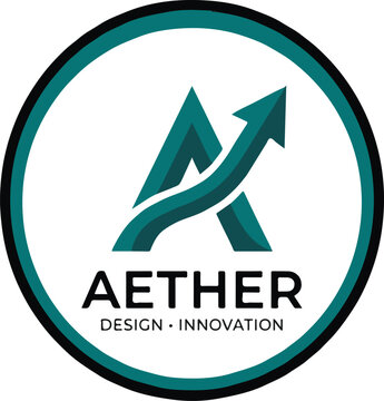 Aether design innovation green logo