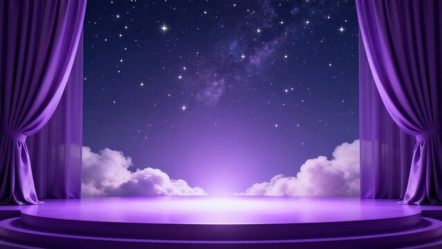 Stage with starry sky backdrop