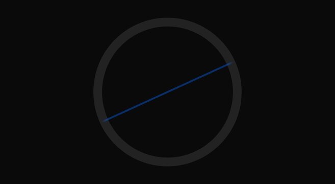Rotating blue loading line inside a dark circle minimalist motion animation