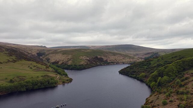 Meldon reservoir near Dartmoor devon england uk from the air drone 