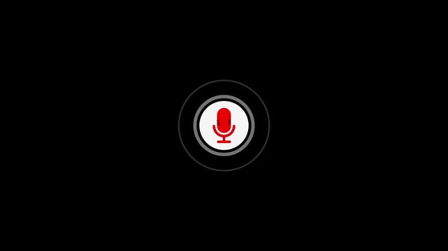 microphone Icon of nice animated for your videos easy to use with Transparent Background.Voice recording podcast microphone icon .Digital Microphone line icon,