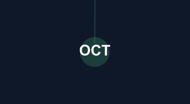 October pendulum motion minimalist calendar date animation