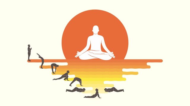International yoga day celebrate  every year 21 June short video design.