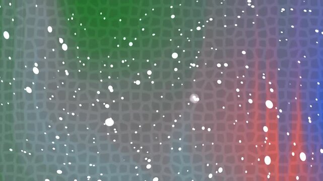 Colorful abstract background with snowflakes and hexagons.