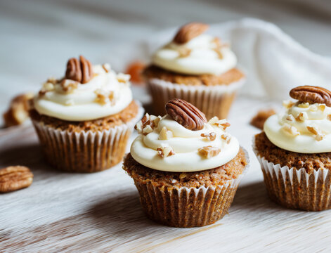carrot cake cupcakes with pecans