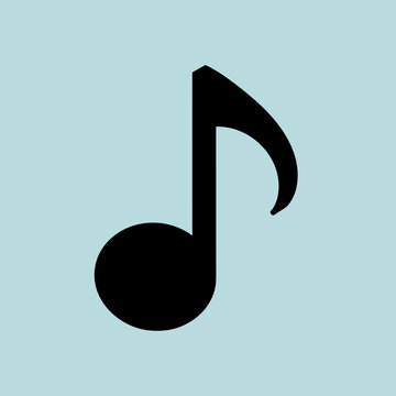 Black eighth note music symbol icon.