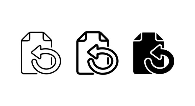 Document Refresh Icons, Reload Symbols, Update Arrows, Vector Set