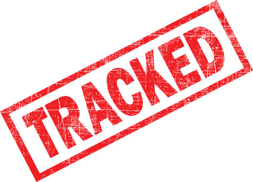 Red stamp with the word Tracked