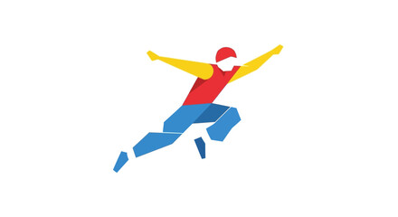 Obraz premium Abstract Athlete Running Silhouette, Sport Motivation, Geometric Style