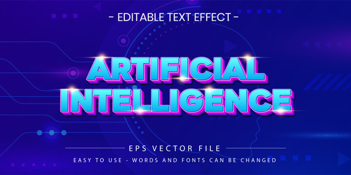 Artificial Intelligence Future Tech Digital Text Effect