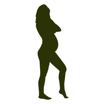 Nudy pregnant woman silhouette