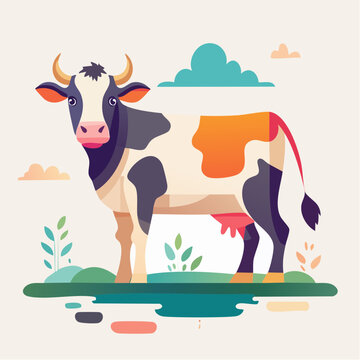 Stylized Cow Illustration