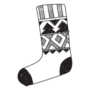Christmas stocking hand drawnicon 59