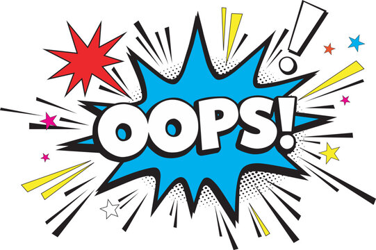 Fun cartoon explosion with oops text victor illustration