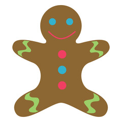 Obraz premium Gingerbread man flat icon 63