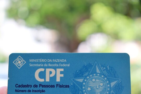 Salvador, Brazil - May 13, 2026: Brazilian CPF (Cadastro de Pessoa F&iacute;sica). Brazilian identification document. 