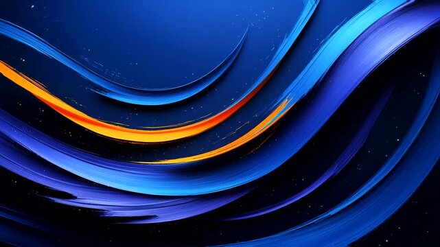 dynamic abstract composition with thick, elegantly curved oil brushstrokes