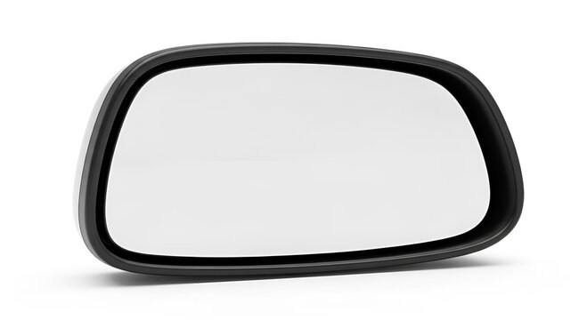 Rear view mirror isolated on white background, car interior element, auto parts mock up.