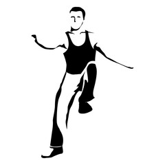 Fototapeta premium Boy dancer sketch