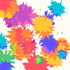 Fototapeta premium Abstract colorful starburst splashes with vibrant geometric paint splatters