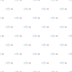 Fototapeta premium Light blue fish creating a repetitive ocean or aquatic theme