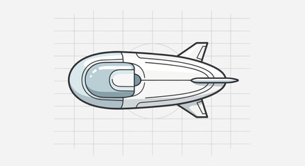 Retro Airship Illustration: Vintage Blimp Vector Art © Brembo