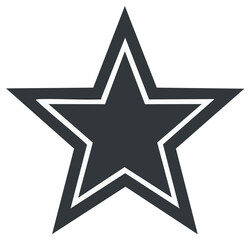 Obraz premium Bold five pointed star icon with a double outline vector graphic symbol