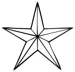 Obraz premium Simple Five Pointed Star Outline Geometric Shape Graphic Element