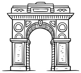 Fototapeta premium Classical Archway Architectural Drawing