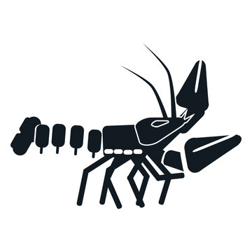Lobster claw tail antenna whisker detailed silhouette