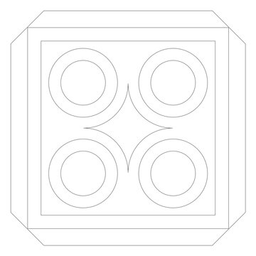 Mosaic rhomb circle square line