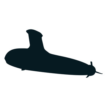 Submarine diver screw torpedo silhouette