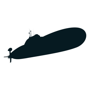 Submarine screw diver torpedo silhouette