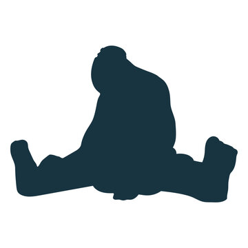 Troll giant sitting foot silhouette