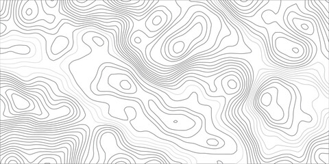 Seamless abstract contour map pattern with black and white flowing lines, representing geographic elevation, liquid terrain motion, and wood grain textures in modern minimalist vector design. © Hasan