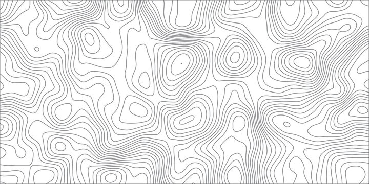 Seamless abstract contour map pattern with black and white flowing lines, representing geographic elevation, liquid terrain motion, and wood grain textures in modern minimalist vector design.