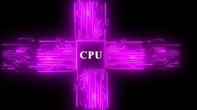 abstract digital backgroundabstract digital background Glowing white CP lettering on a black background with neon blue circuit board pattern, representing artificial intelligence, technology