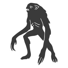 Alien monster long arms silhouette © Vexels