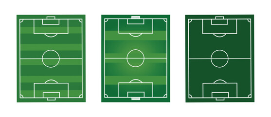 Soccer Field Icon Set Flat Vector Football Pitch Stadium Illustration Collection © Vector Maker