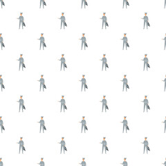 Obraz premium Cartoon character presenting something while wearing a raccoon animal costume repeated in a seamless pattern
