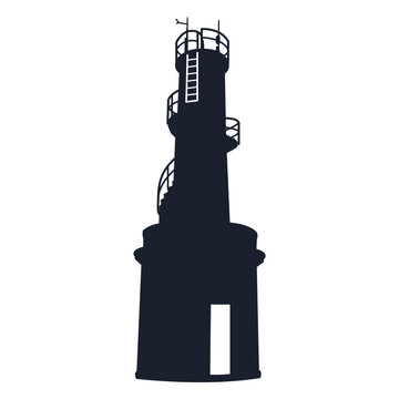 Classic lighthouse stairs silhouette
