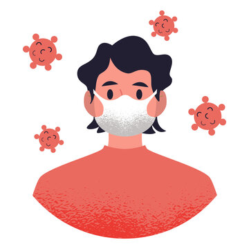 Man with facemask character